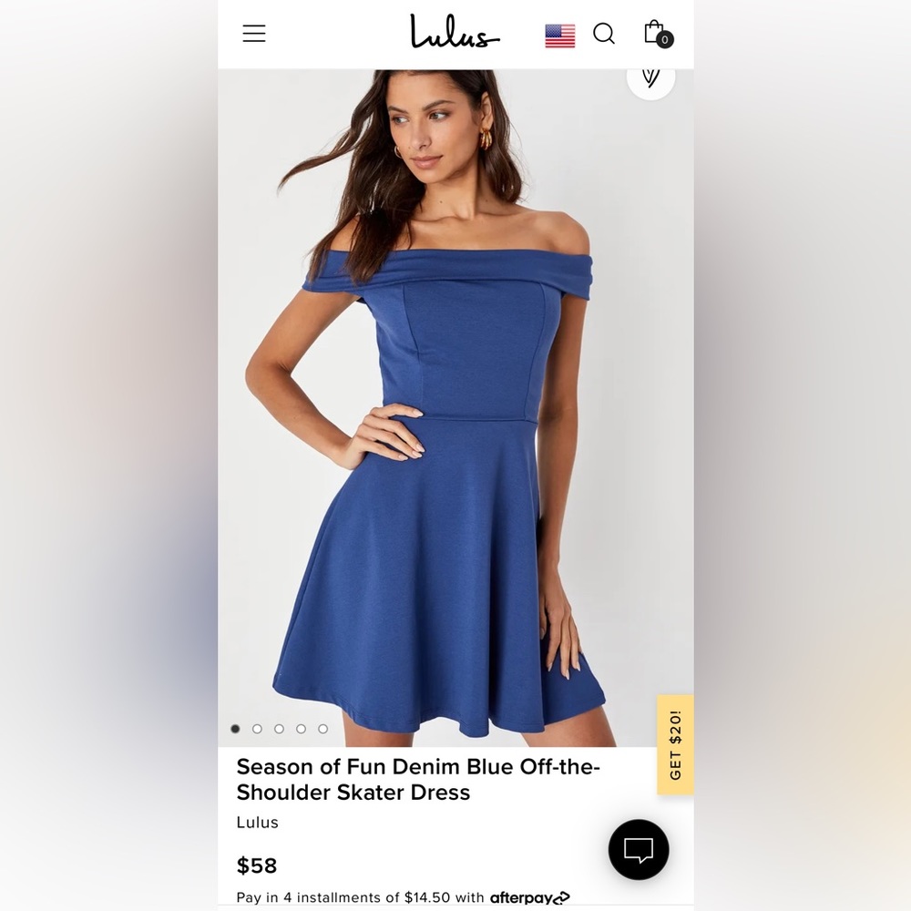 Lulus Blue off the shoulder dress